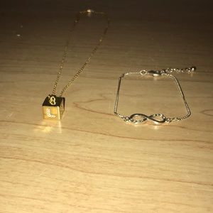 “Love” necklace and Infinity bracelet